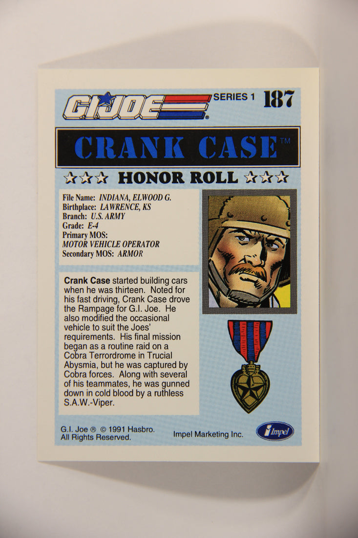 GI Joe 1991 Impel Trading Card #187 Crank Case ENG L012408