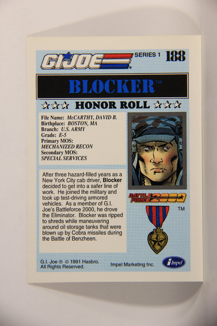 GI Joe 1991 Impel Trading Card #188 Blocker ENG L012409