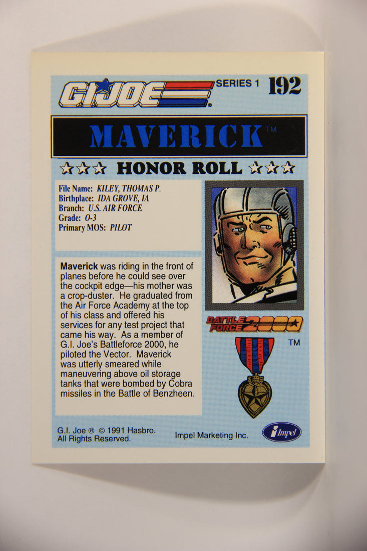 GI Joe 1991 Impel Trading Card #192 Maverick ENG L012413