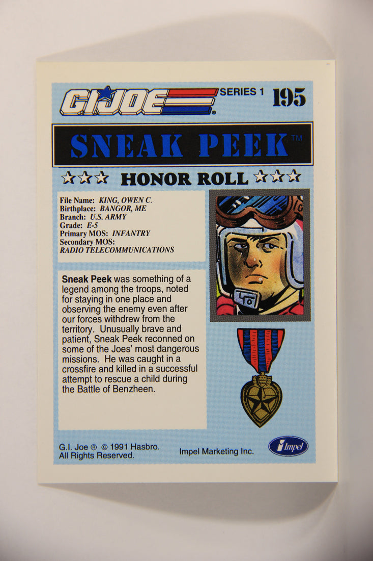 GI Joe 1991 Impel Trading Card #195 Sneak Peek ENG L012416