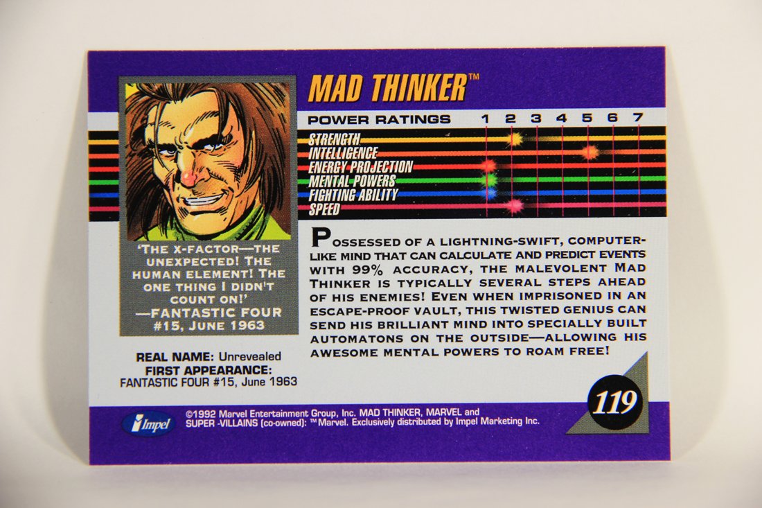 1992 Marvel Universe Series 3 Trading Card #119 Mad Thinker ENG L012433