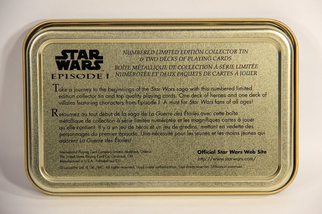 Star Wars Episode 1 Limited Edition TPM 2 Decks Playing Cards In Collector Tin Box Canada L012464