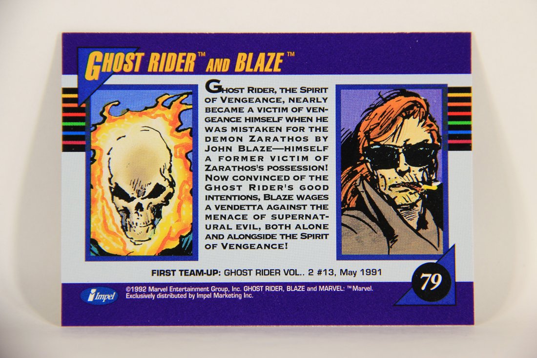 1992 Marvel Universe Series 3 Trading Card #79 Ghost Rider And Blaze ENG L012511