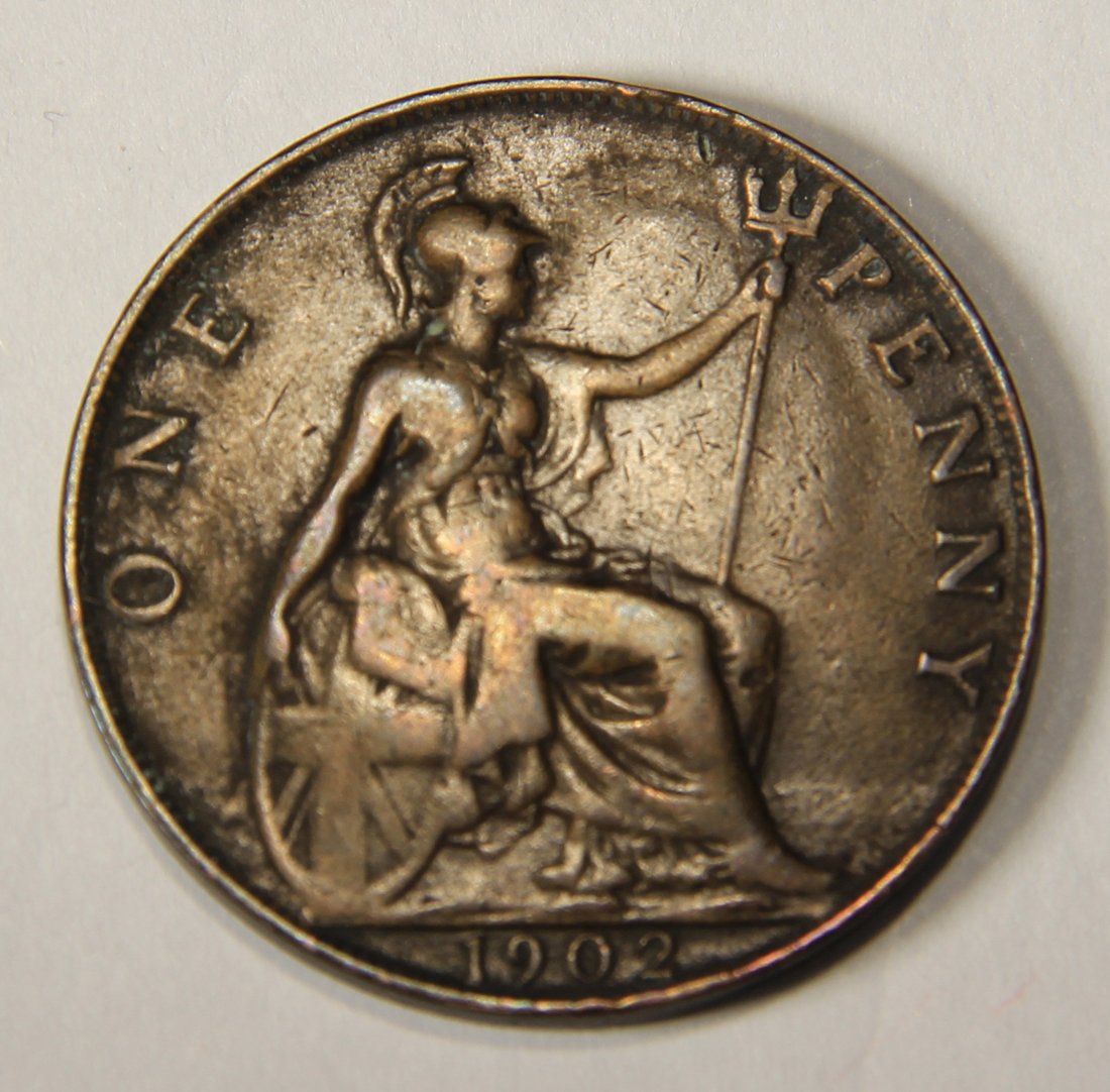 1902 Great Britain One Penny King Edward VII - Large Penny Coin L012541