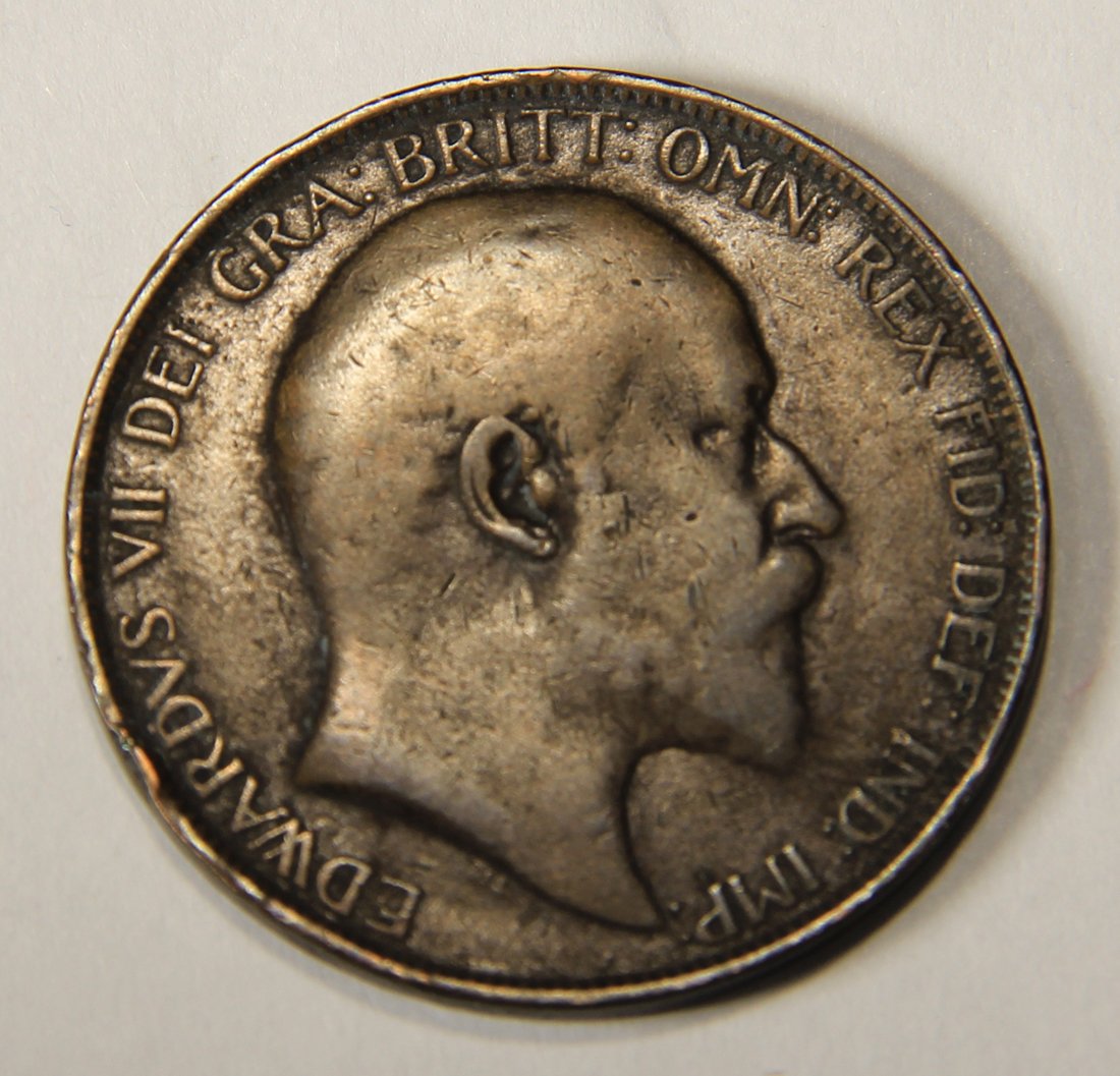 1902 Great Britain One Penny King Edward VII - KM#794.2 Large Penny Coin L012541