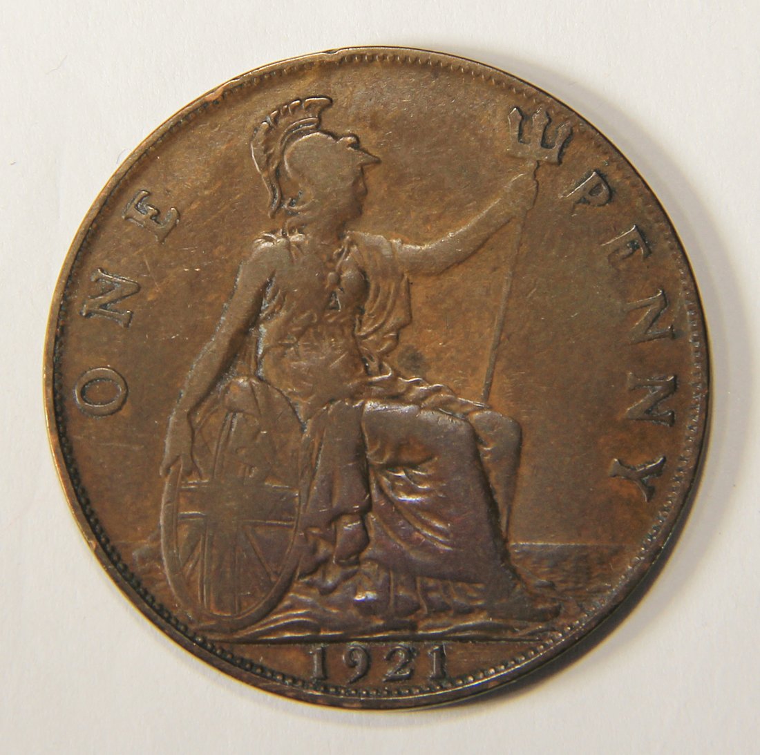 1921 Great Britain One Penny George V - Large Penny Coin L012547