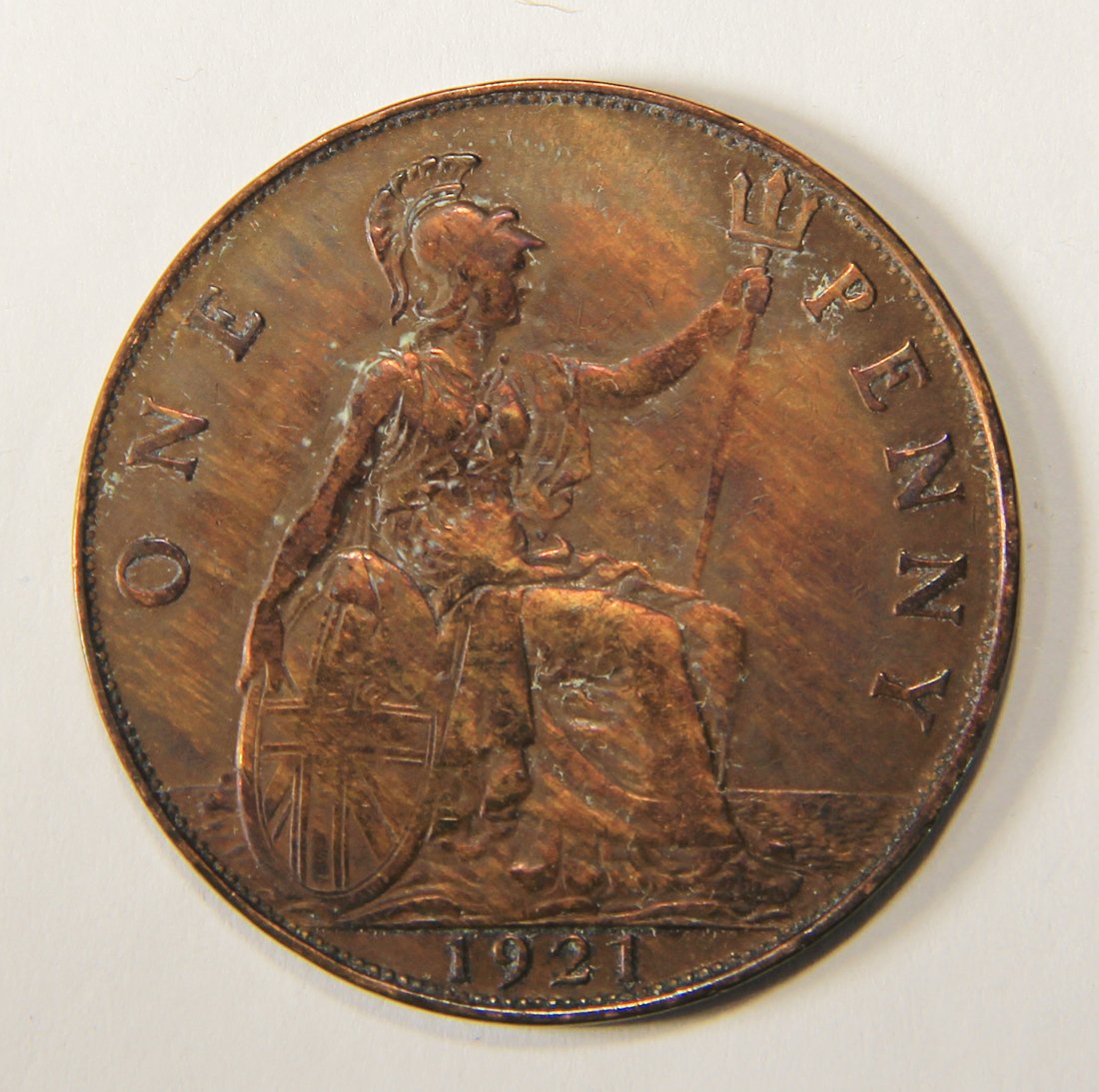 1921 Great Britain One Penny George V - Large Penny Coin L012548