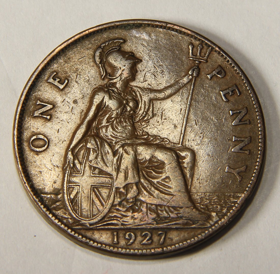 1927 Great Britain One Penny George V - Large Penny Coin L012550