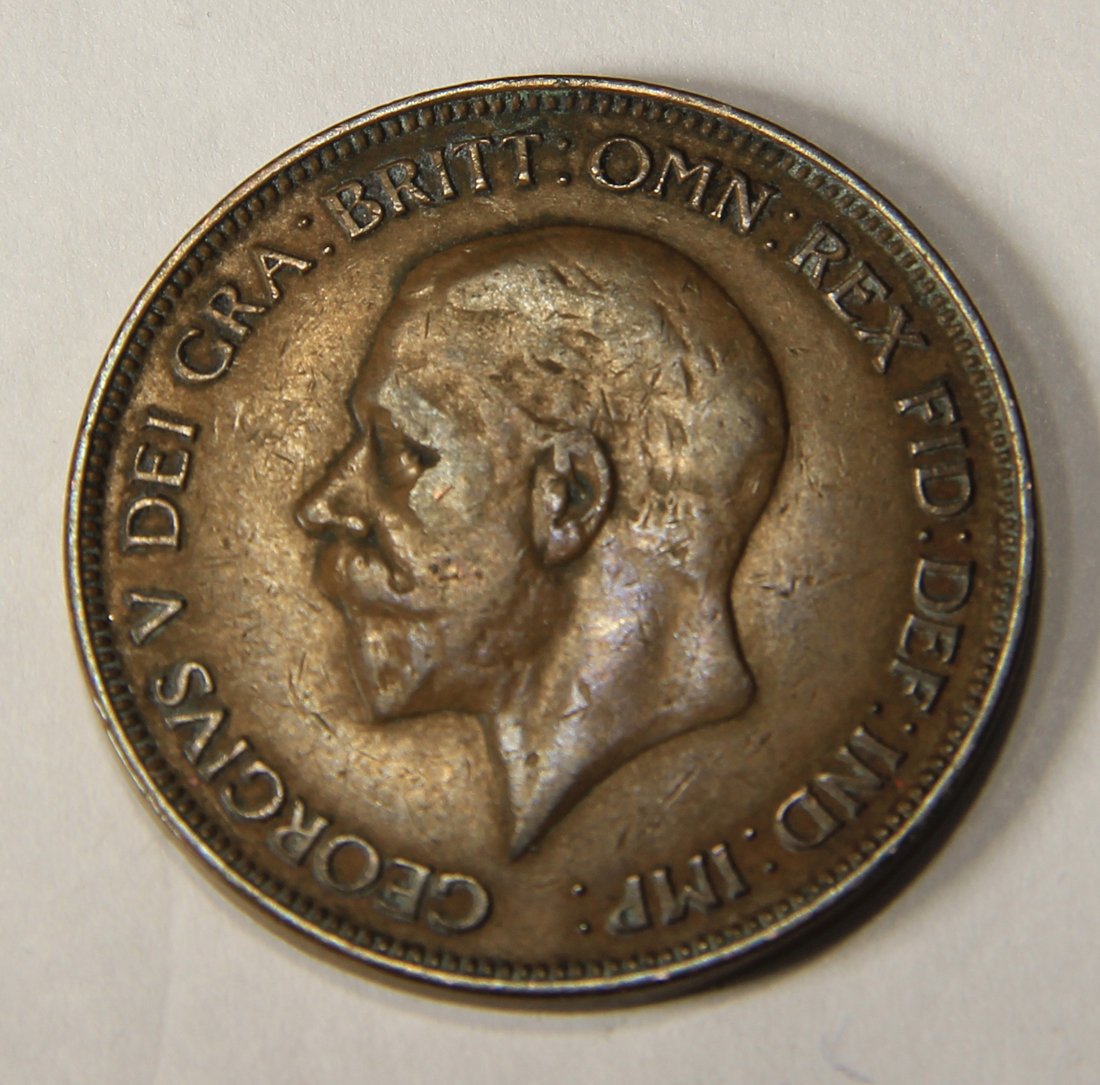1930 Great Britain One Penny George V - KM#838 Large Penny Coin L012552