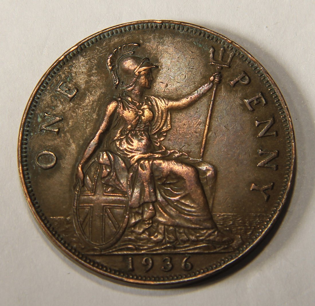 1936 Great Britain One Penny George V - Large Penny Coin L012554