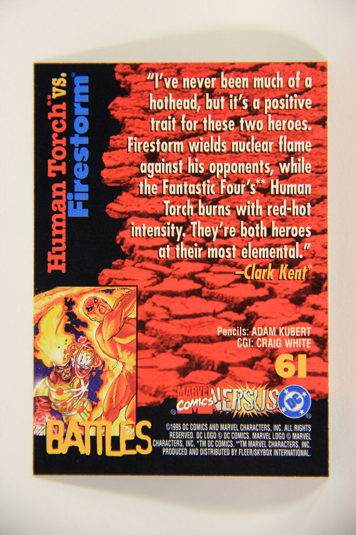 DC Versus Marvel Comics 1995 Trading Card #61 Human Torch Vs Firestorm ENG L012639