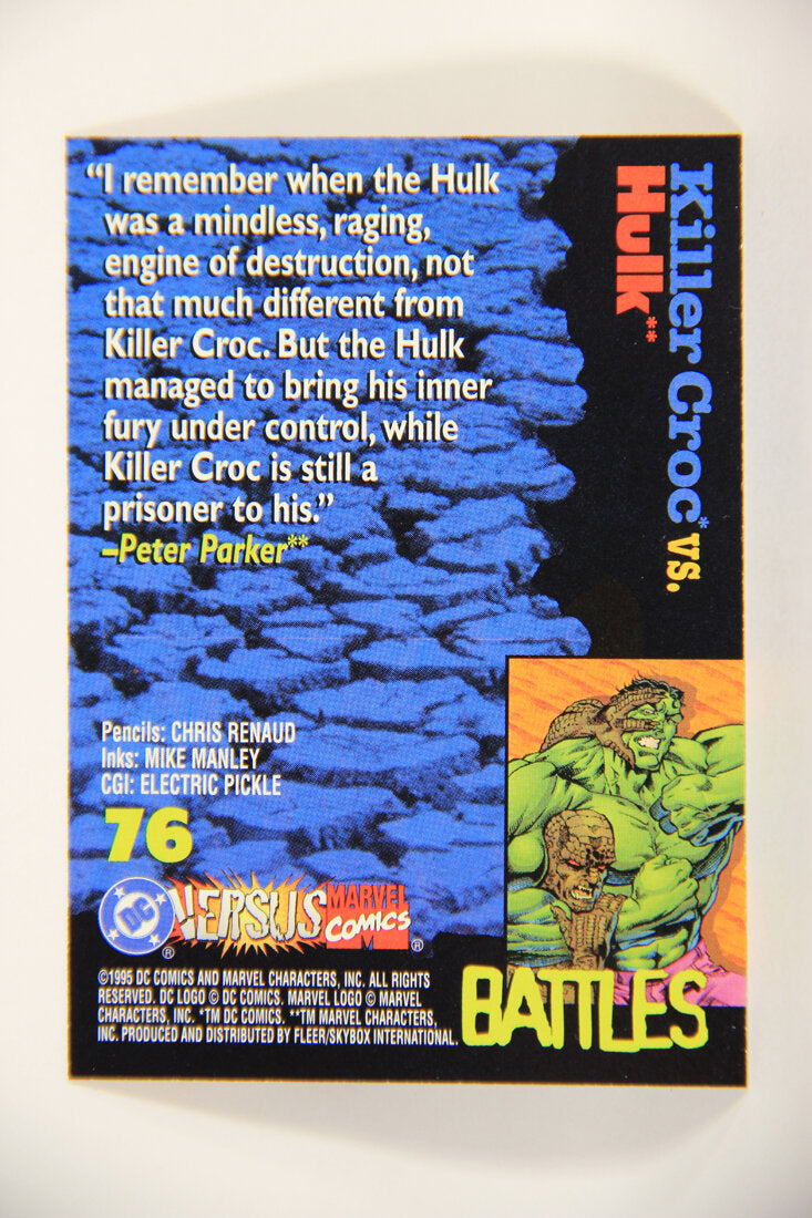 DC Versus Marvel Comics 1995 Trading Card #76 Killer Croc Vs Hulk ENG L012641