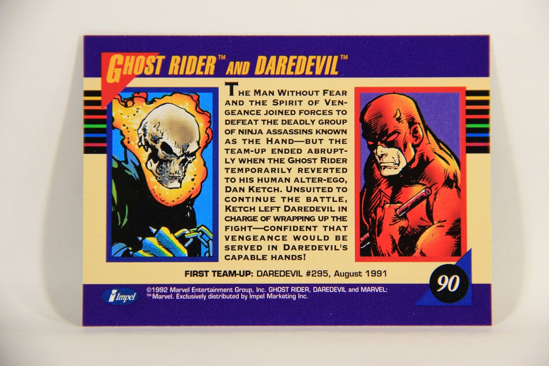 1992 Marvel Universe Series 3 Trading Card #90 Ghost Rider And Daredevil ENG L012721
