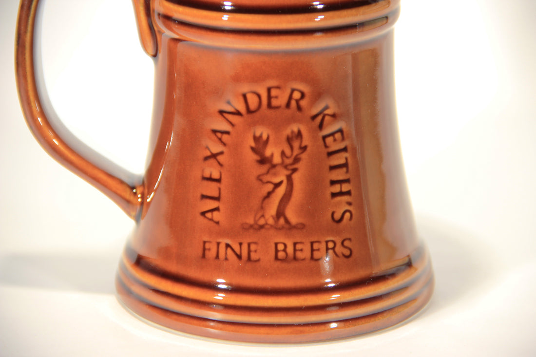 Alexander Keith's Dark Brown Ceramic Beer Mug Canada Nova Scotia L012983