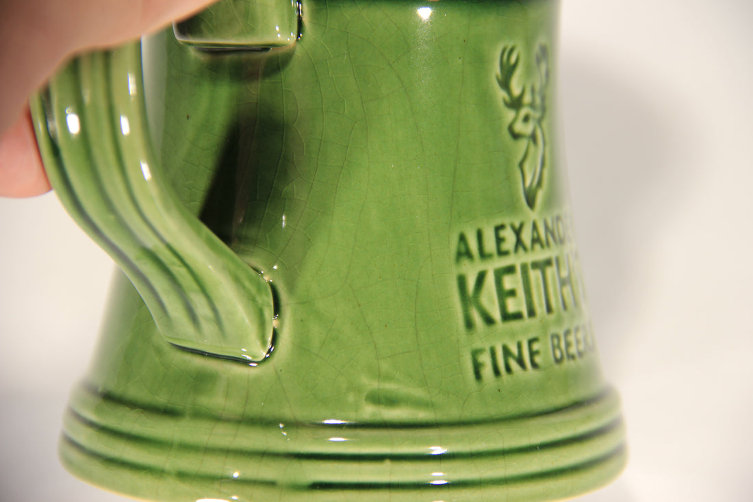Alexander Keith's Green Ceramic Beer Mug Canada Nova Scotia L012985