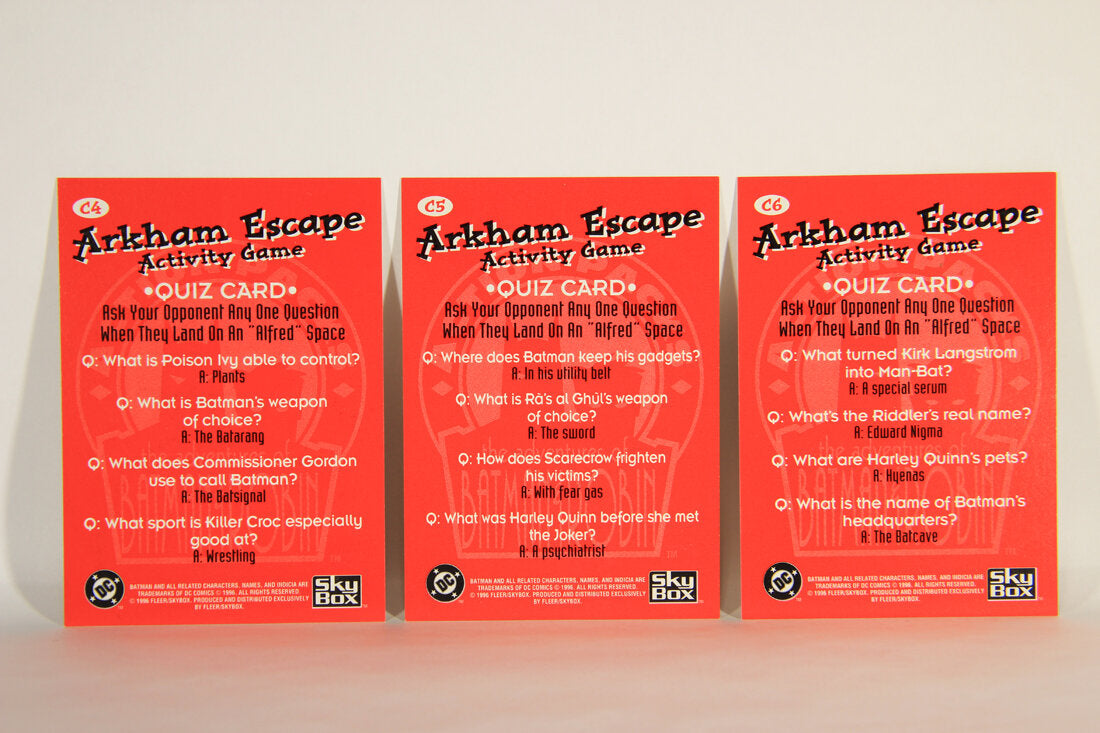 The Adventures Of Batman And Robin 1996 Coloring Cards #C1 to C6 ENG L013064