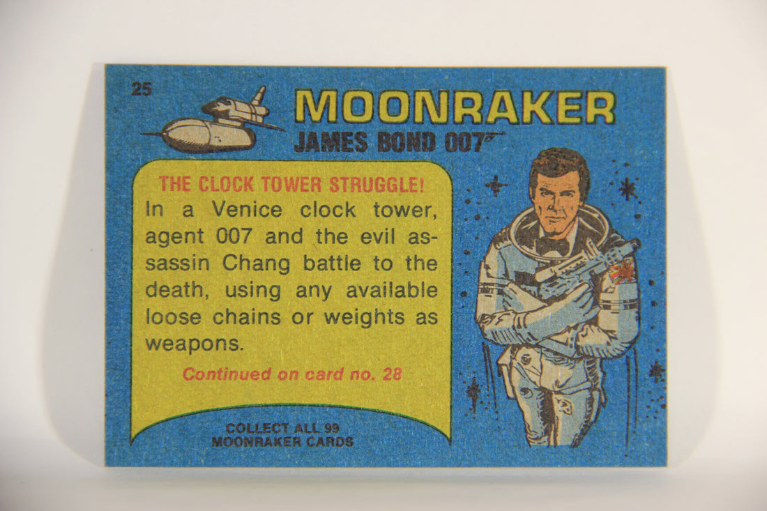 Moonraker James Bond 1979 Trading Card #25 The Clock Tower Struggle L013091
