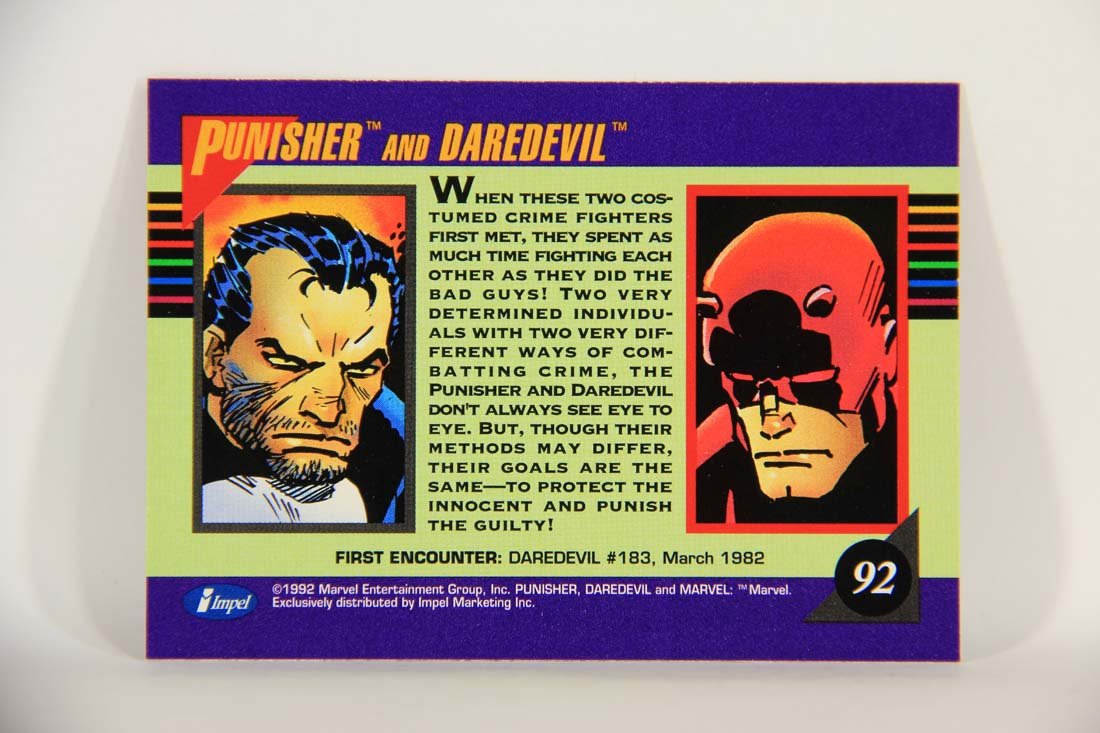 1992 Marvel Universe Series 3 Trading Card #92 Punisher And Daredevil ENG L013448