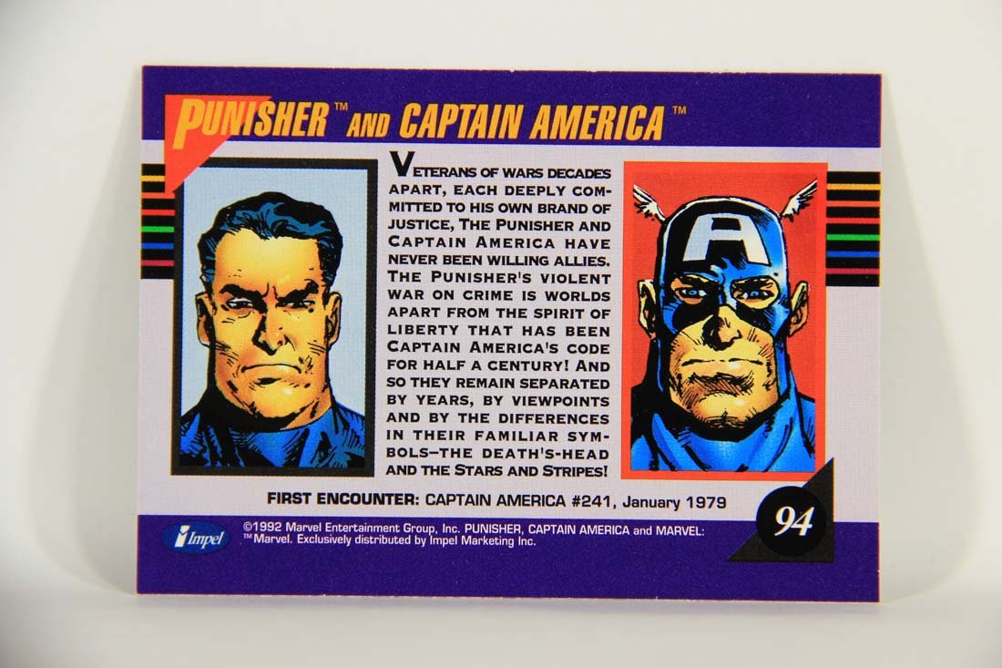 1992 Marvel Universe Series 3 Trading Card #94 Punisher And Captain America ENG L013449