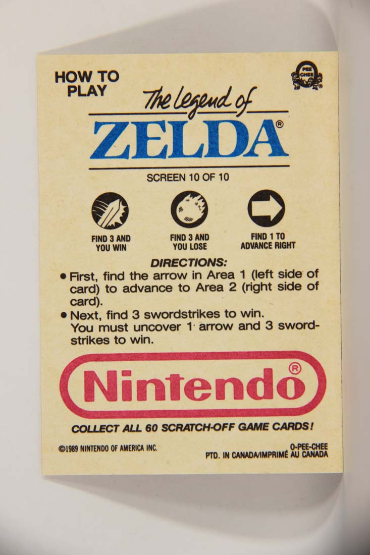 Nintendo The Legend Of Zelda 1989 Scratch-Off Card Screen #10 Of 10 ENG L013450