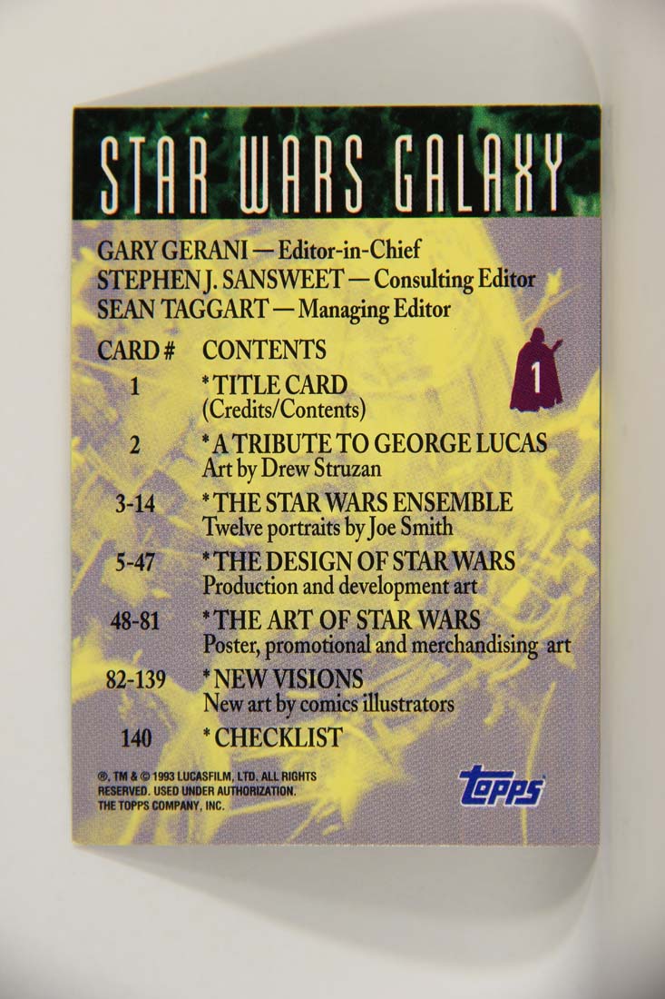 Star Wars Galaxy 1993 Topps Trading Card #1 Galaxy Collections Artwork ENG L013495
