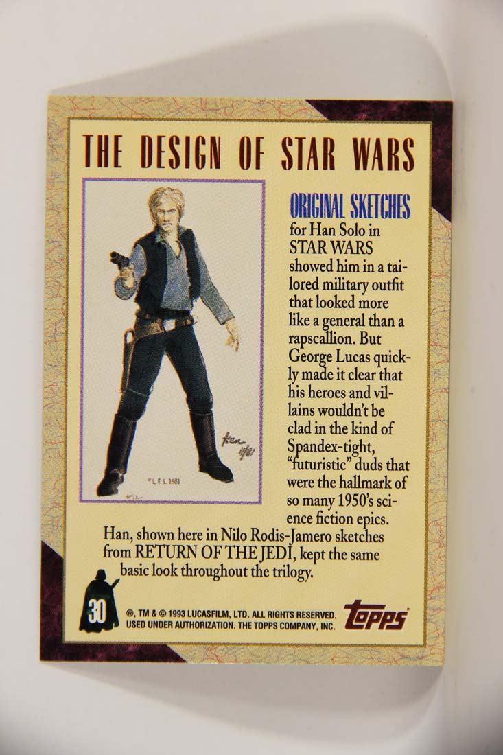 Star Wars Galaxy 1993 Topps Trading Card #30 Han Solo Artwork ENG L013501
