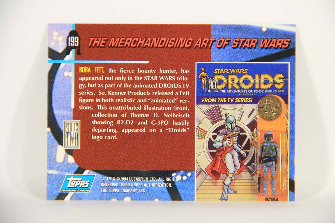 Star Wars Galaxy 1994 Topps Card #199 Boba Fett Droids Cartoon Artwork ENG L013532