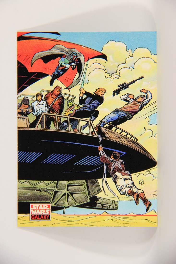 Star Wars Galaxy 1994 Topps Card #235 Tatooine Skiff Battle Artwork ENG L013535