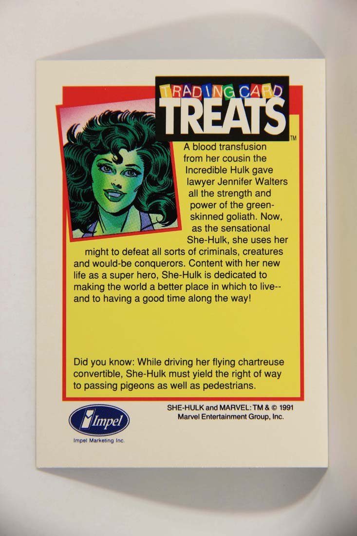 Marvel Superheroes Treats She-Hulk 1991 Vintage Impel Trading Card ENG L013833