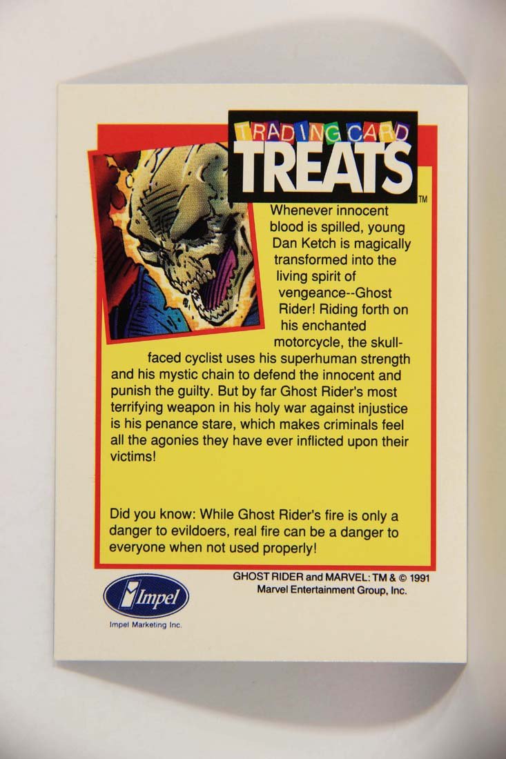 Marvel Superheroes Treats Ghost Rider 1991 Vintage Impel Trading Card ENG L013834