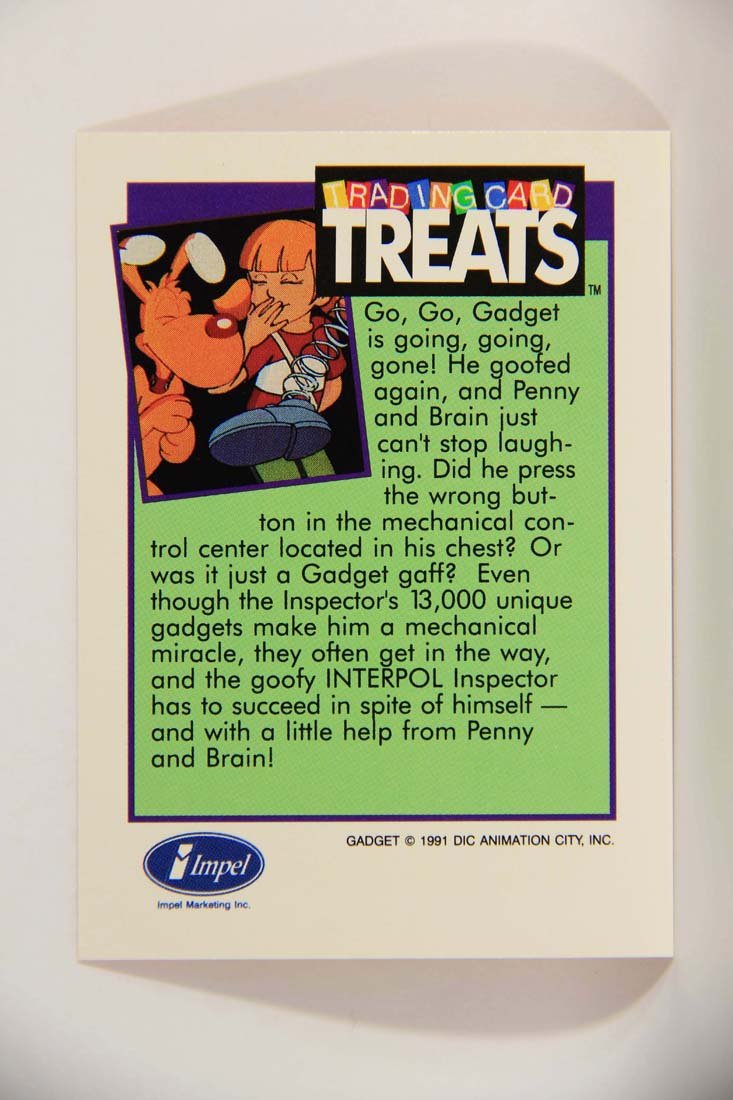 Inspector Gadget TV Series Treats 1991 Vintage Trading Card Go Go Gadget ENG L013854