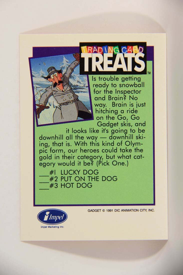 Inspector Gadget TV Series Treats 1991 Vintage Trading Card Go Go Gadget Skis ENG L013855