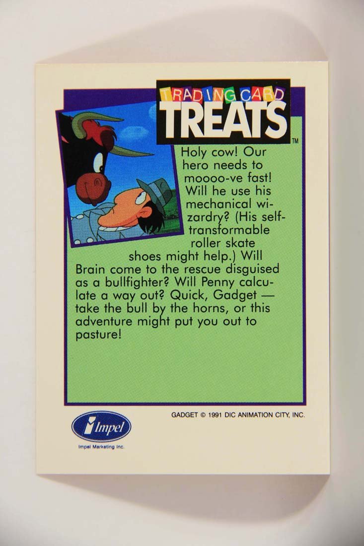 Inspector Gadget TV Series Treats 1991 Vintage Trading Card Holy Cow ENG L013859