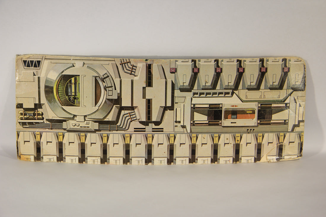 Star Wars 1978 Death Star Space Station Playset Cardboard Backdrop Higher Part L014438