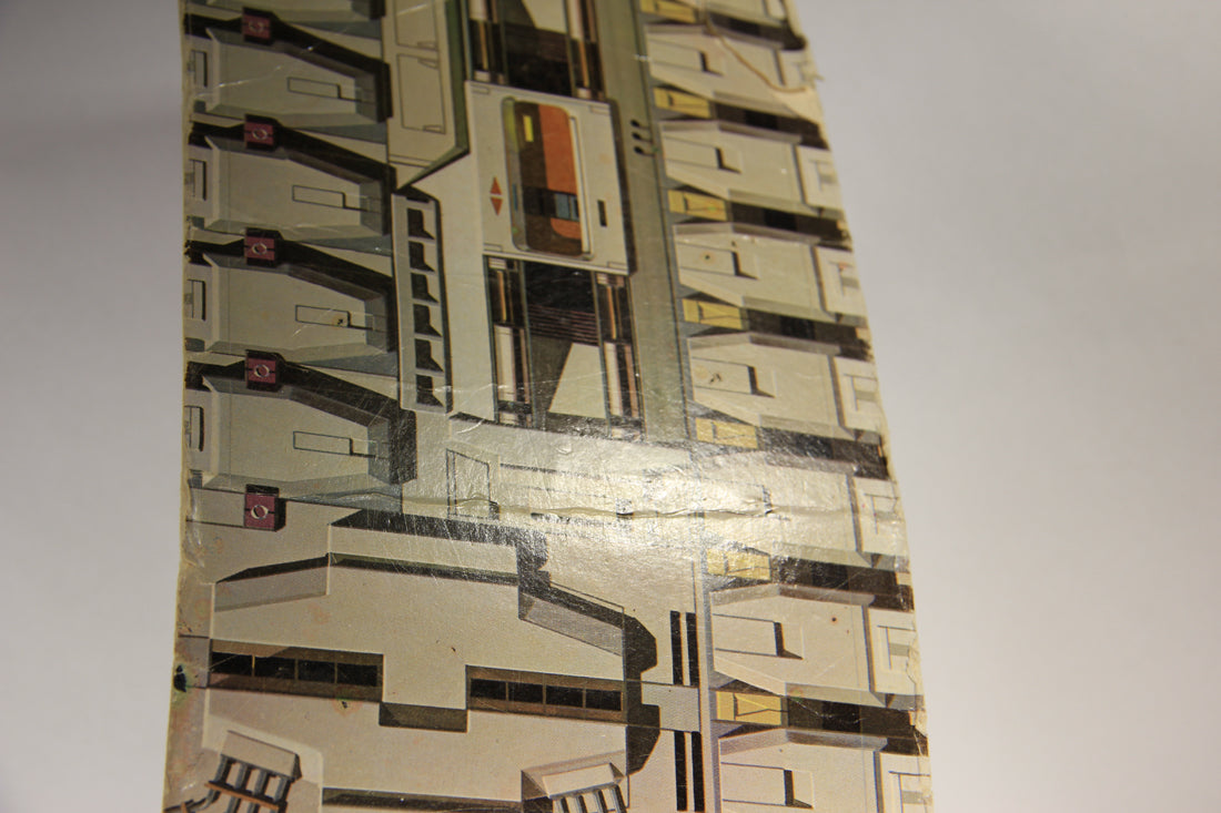 Star Wars 1978 Death Star Space Station Playset Cardboard Backdrop Higher Part L014438