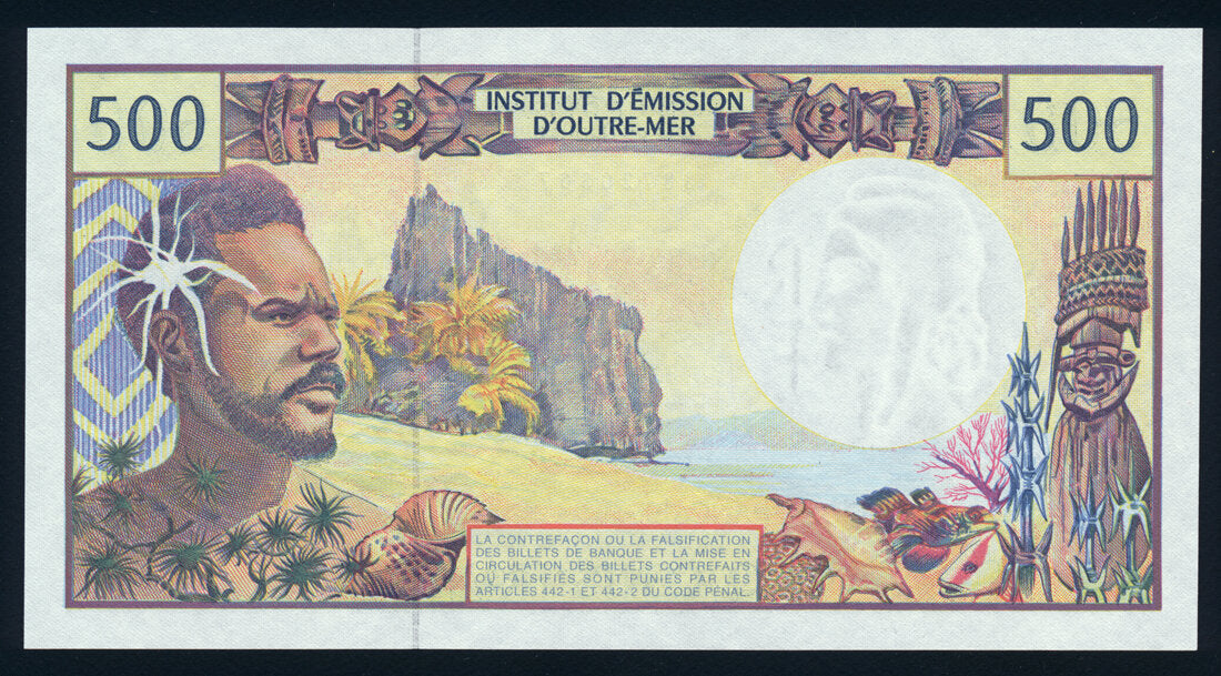French Pacific Territories 500 Francs 1992 KP-1g Banknote AU-UNC L014480