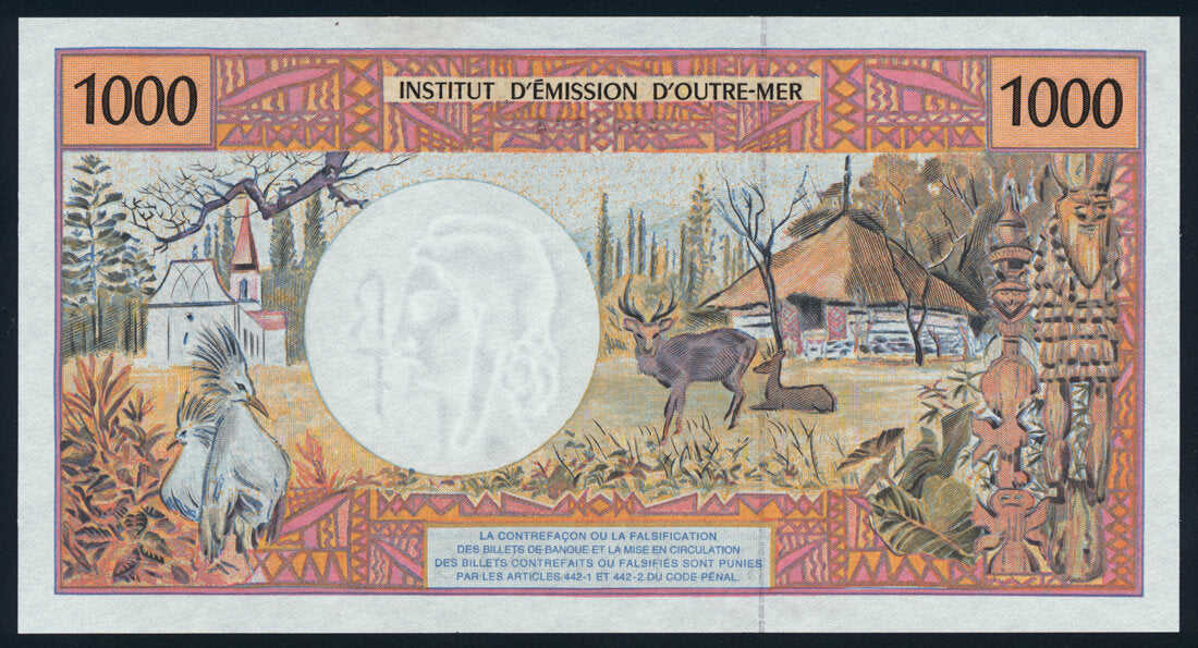 French Pacific Territories 1000 Francs 1996 KP-2g Banknote AU-UNC L014481