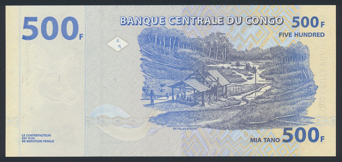 Congo Democratic Republic 500 Francs 2002 KP-96 Banknote UNC Diamonds L014549