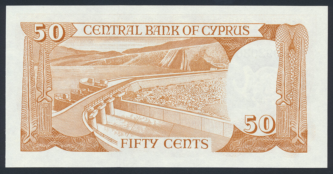 Cyprus 50 Cents 1988 KP-52 Banknote UNC L014551