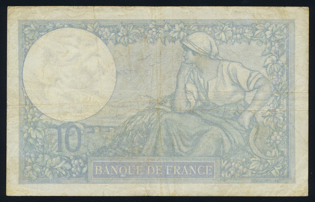 France 10 Francs 1941 KP-84 Banknote Fine Minerve L014560