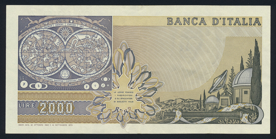 Italy 2000 Lire 1983 KP-103a Banknote Fine ++ L014569