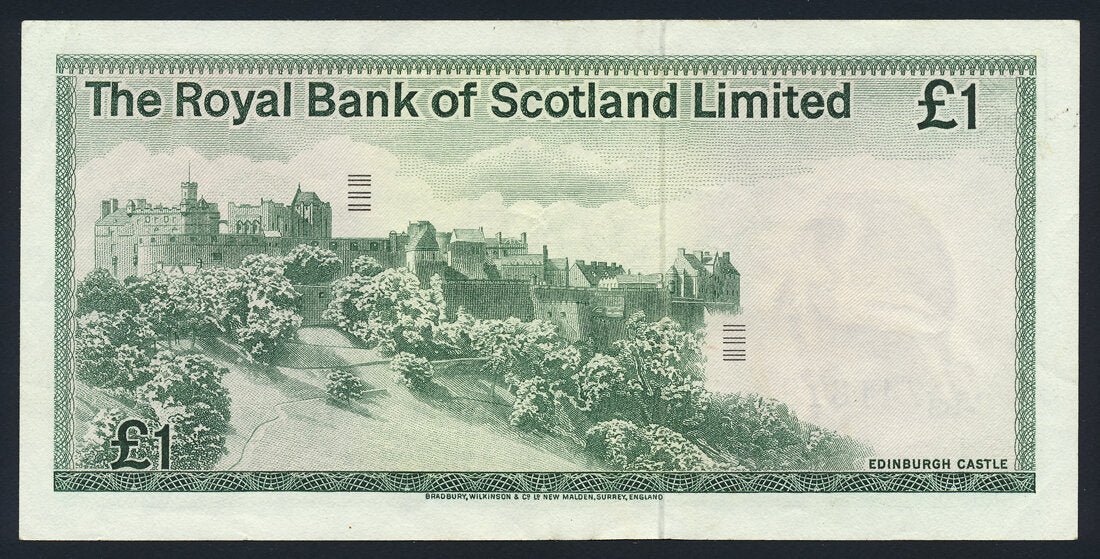 Scotland 1 Pound 1975 KP-336a Banknote VF ++ Edinburgh Castle View L014587