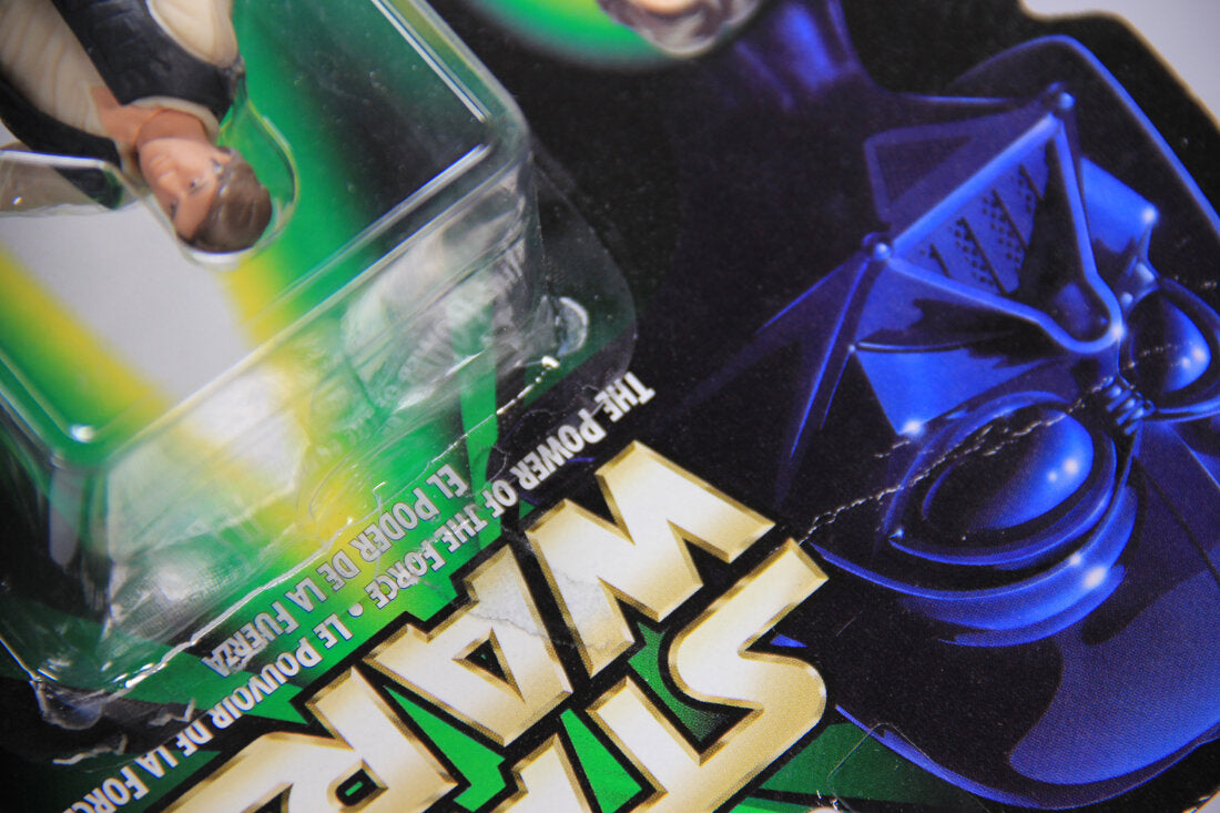 Star Wars Han Solo 1999 POTF Action Figure Commtech Chip Trilingual Card L014690