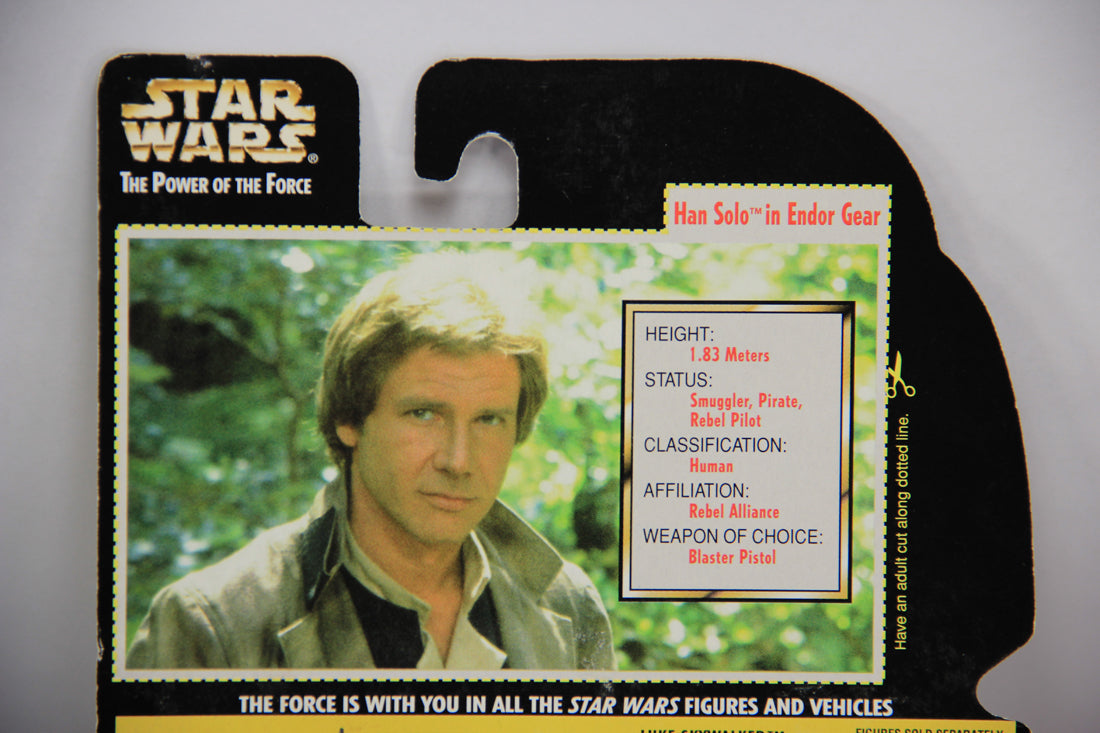 Star Wars Han Solo In Endor Gear 1996 POTF Action Figure ENG Holofoil Card Collection 1 L014707