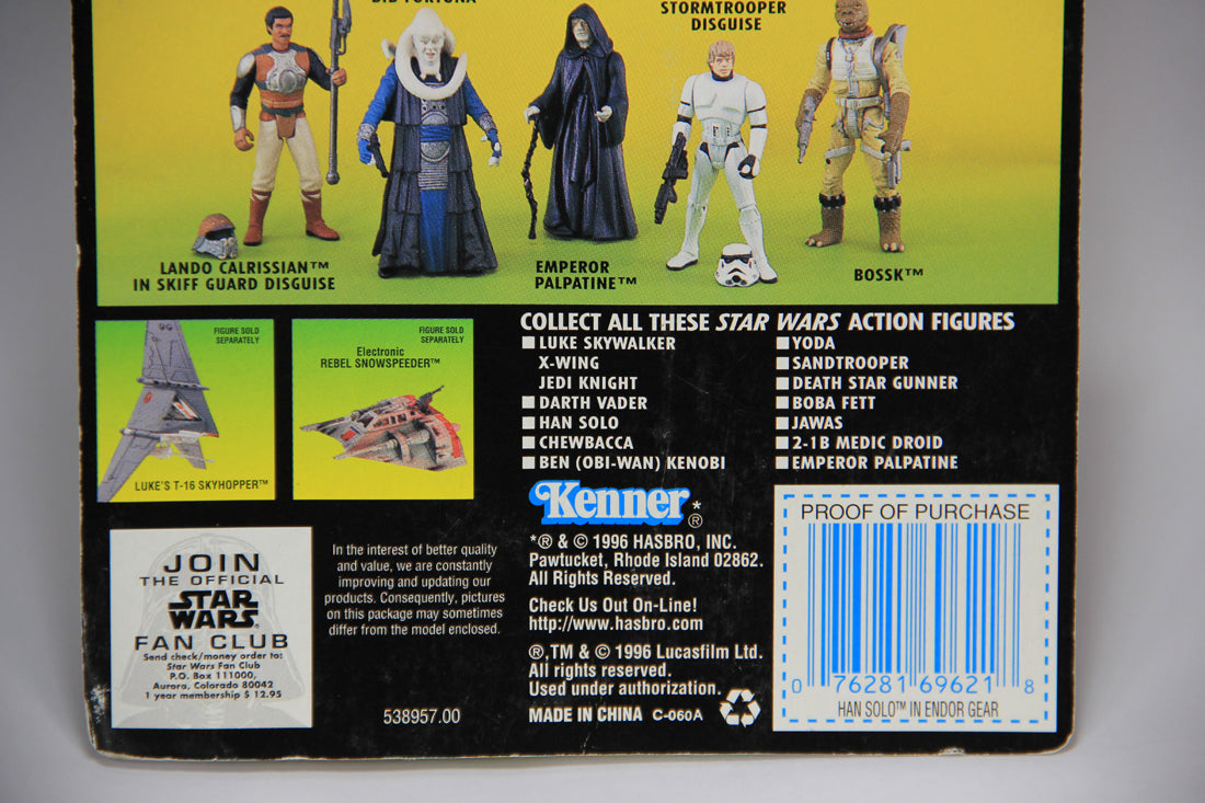 Star Wars Han Solo In Endor Gear 1996 POTF Action Figure ENG Holofoil Card Collection 1 L014707
