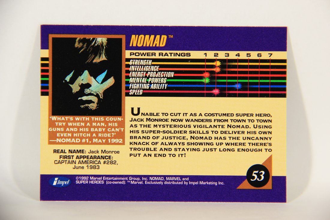 1992 Marvel Universe Series 3 Trading Card #53 Nomad ENG L014890