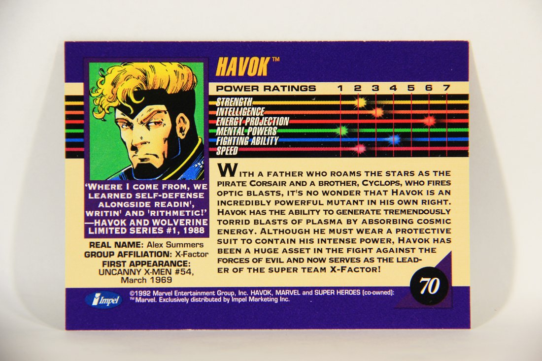 1992 Marvel Universe Series 3 Trading Card #70 Havok ENG L014892