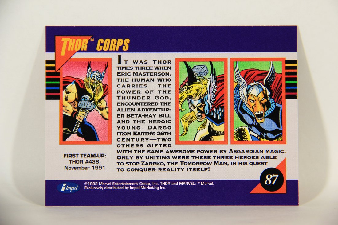 1992 Marvel Universe Series 3 Trading Card #87 Thor Corps ENG L014896