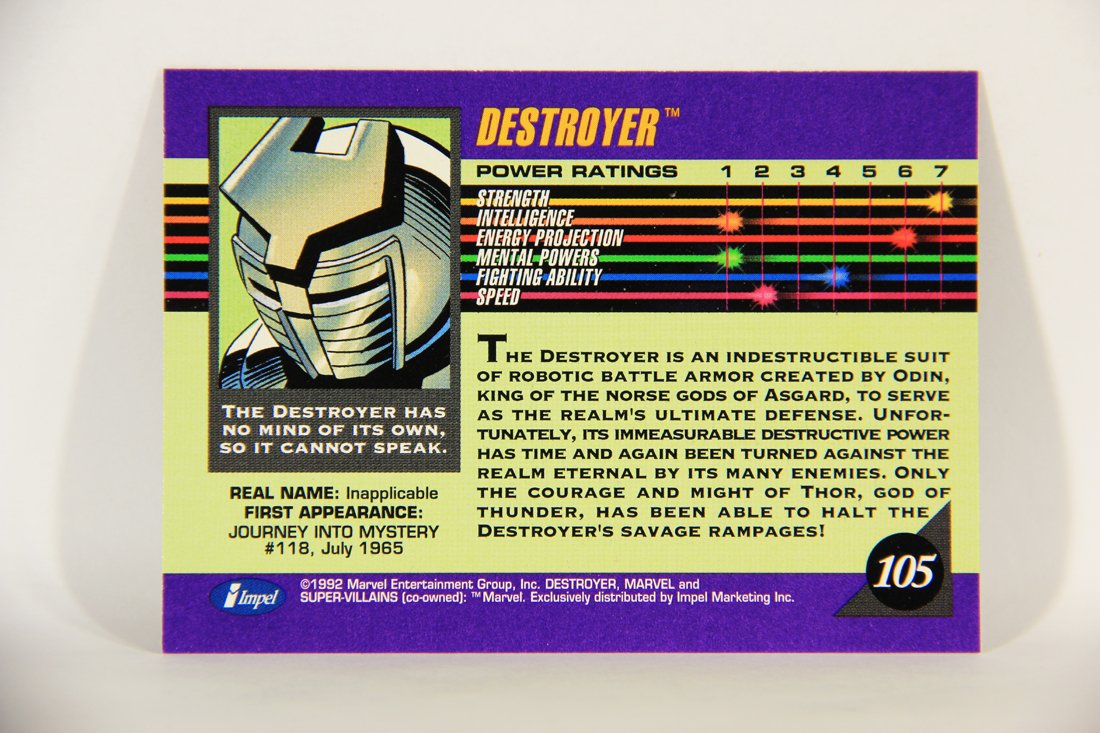 1992 Marvel Universe Series 3 Trading Card #105 Destroyer ENG L014900