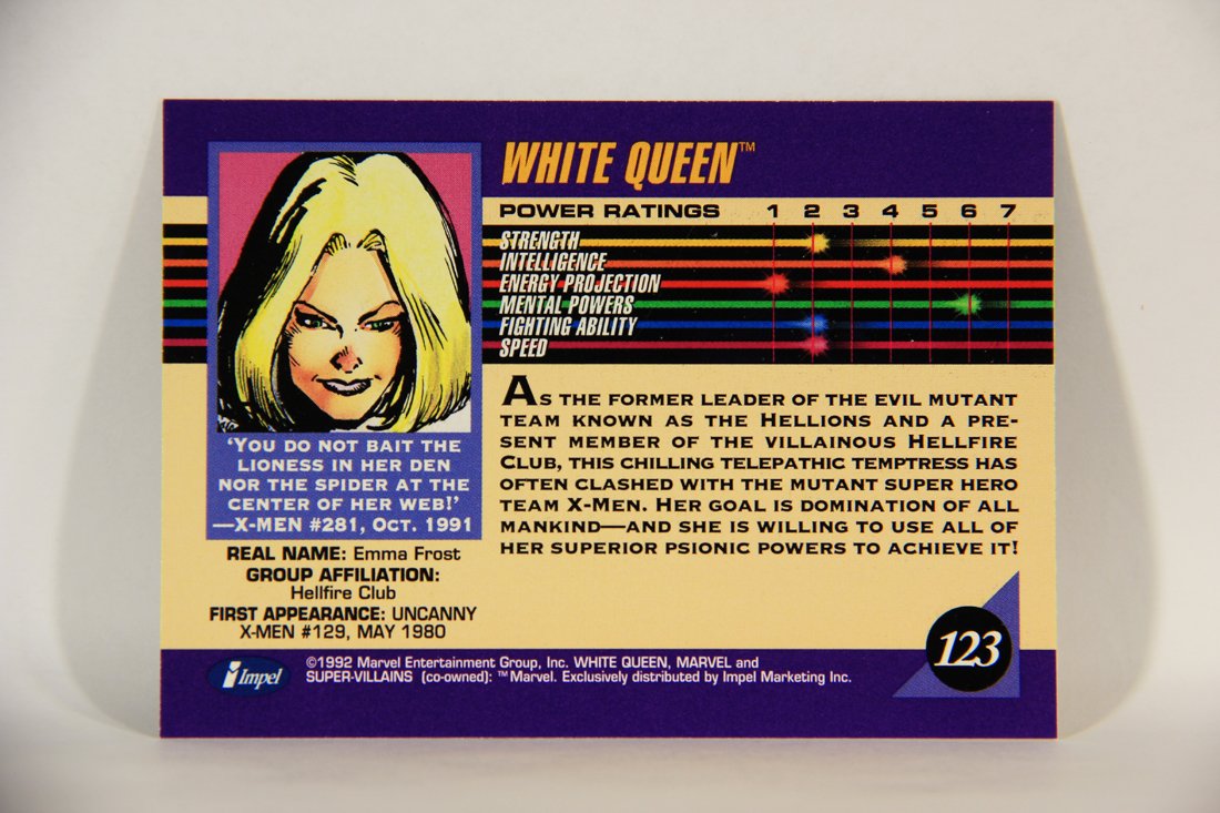 1992 Marvel Universe Series 3 Trading Card #123 White Queen ENG L014904